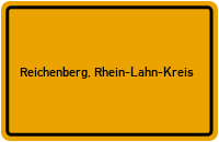 Ortsschild von Gemeinde Reichenberg, Rhein-Lahn-Kreis in Rheinland-Pfalz