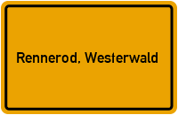 Ortsschild von Stadt Rennerod, Westerwald in Rheinland-Pfalz