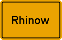 Ortsschild von Stadt Rhinow in Brandenburg
