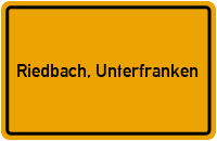 City Sign Riedbach, Unterfranken