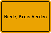 City Sign Riede, Kreis Verden