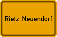 Ortsschild von Gemeinde Rietz-Neuendorf in Brandenburg