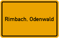 Ortsschild von Gemeinde Rimbach, Odenwald in Hessen