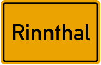 Ortsschild von Gemeinde Rinnthal in Rheinland-Pfalz