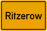 Ortsschild von Ritzerow in Mecklenburg-Vorpommern