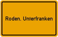 City Sign Roden, Unterfranken