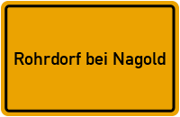 City Sign Rohrdorf bei Nagold