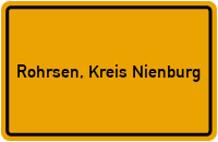 Ortsschild von Gemeinde Rohrsen, Kreis Nienburg in Niedersachsen