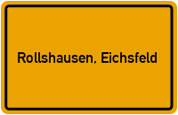 Ortsschild von Gemeinde Rollshausen, Eichsfeld in Niedersachsen