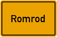 Ortsschild von Stadt Romrod in Hessen