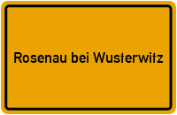 Ortsschild Rosenau bei Wusterwitz