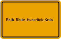 Ortsschild von Gemeinde Roth, Rhein-Hunsrück-Kreis in Rheinland-Pfalz
