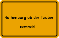 Straßenverzeichnis Rothenburg ob der Tauber Bettenfeld