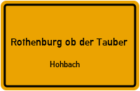 Straßenverzeichnis Rothenburg ob der Tauber Hohbach