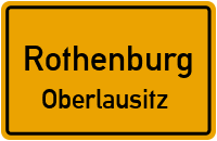 Ortsschild Rothenburg / Oberlausitz