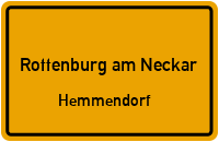 Straßenverzeichnis Rottenburg am Neckar Hemmendorf