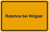 City Sign Rubenow bei Wolgast