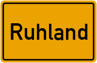 Ortsschild von Stadt Ruhland in Brandenburg
