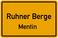 Griebower Straße in Ruhner BergeMentin