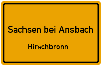 Straßenverzeichnis Sachsen bei Ansbach Hirschbronn