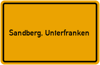 Ortsschild von Gemeinde Sandberg, Unterfranken in Bayern