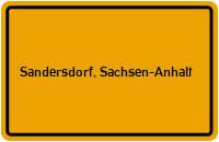 City Sign Sandersdorf, Sachsen-Anhalt