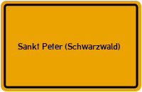Ortsschild von Gemeinde Sankt Peter (Schwarzwald) in Baden-Württemberg