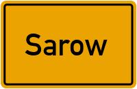 Ortsschild von Sarow in Mecklenburg-Vorpommern
