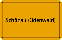 City Sign Schönau (Odenwald)