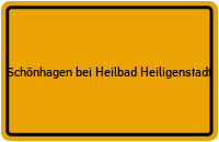 City Sign Schönhagen bei Heilbad Heiligenstadt