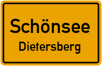 Straßen in Schönsee Dietersberg