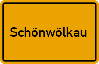Ortsschild von Gemeinde Schönwölkau in Sachsen