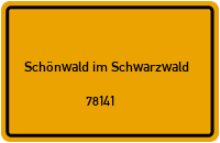 78141 Schönwald im Schwarzwald