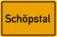 Ortsschild von Gemeinde Schöpstal in Sachsen