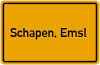 Ortsschild von Gemeinde Schapen, Emsl in Niedersachsen