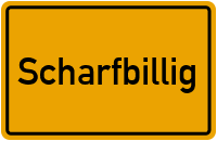 Ortsschild von Gemeinde Scharfbillig in Rheinland-Pfalz