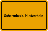 Ortsschild von Gemeinde Schermbeck, Niederrhein in Nordrhein-Westfalen