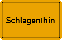 Ortsschild von Gemeinde Schlagenthin in Sachsen-Anhalt