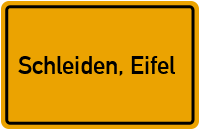 Ortsschild von Stadt Schleiden, Eifel in Nordrhein-Westfalen