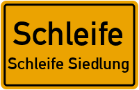 Friedensstraße in SchleifeSchleife Siedlung