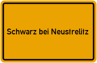 City Sign Schwarz bei Neustrelitz
