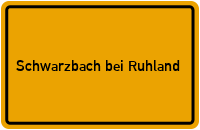 City Sign Schwarzbach bei Ruhland