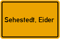 Ortsschild von Gemeinde Sehestedt, Eider in Schleswig-Holstein