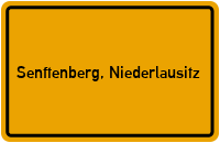 Ortsschild von Stadt Senftenberg, Niederlausitz in Brandenburg