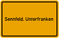 Ortsschild von Gemeinde Sennfeld, Unterfranken in Bayern