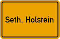 Ortsschild von Gemeinde Seth, Holstein in Schleswig-Holstein