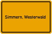 Ortsschild von Gemeinde Simmern, Westerwald in Rheinland-Pfalz