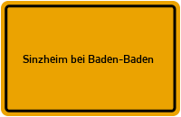 Ortsschild Sinzheim bei Baden-Baden