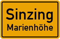 Straßenverzeichnis Sinzing Marienhöhe
