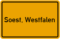 Ortsschild von Stadt Soest, Westfalen in Nordrhein-Westfalen